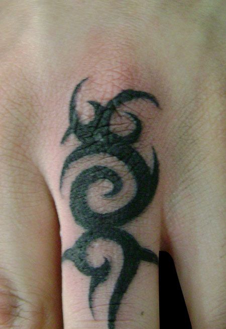 手指戒指图腾纹身