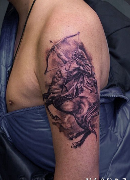 人马之箭，手臂人马座纹身图案