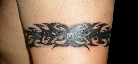 手臂抽象图腾臂环纹身图案