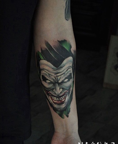 小丑joker，手臂小丑纹身图案