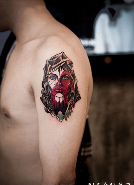 绯红女巫，手臂女巫纹身图案