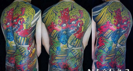 满背的传统不动明王纹身