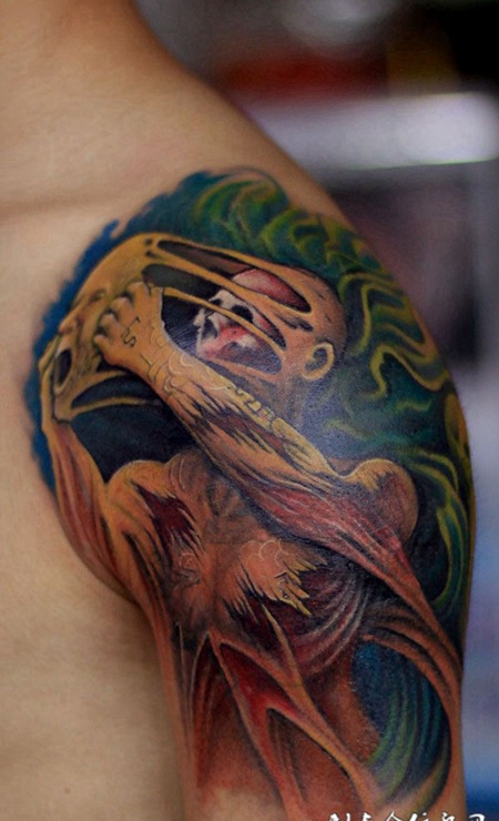 插画自我毁灭纹身