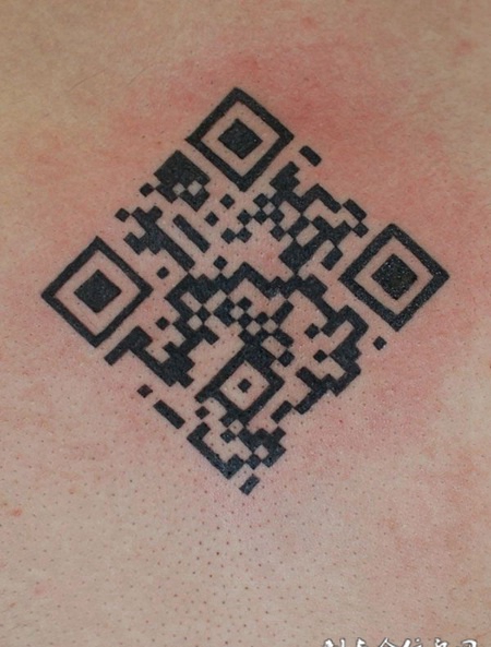 新奇的二维码纹身