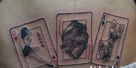 三张特殊扑克牌纹身