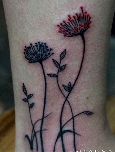 插画蒲公英纹身