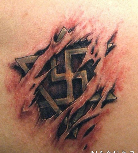 皮肤下若隐若现的魔法星纹身