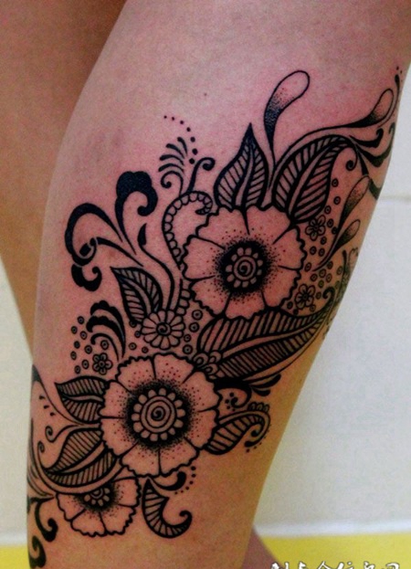 两朵插画向日葵纹身