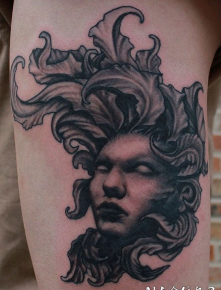 写实欧美白菜鬼纹身