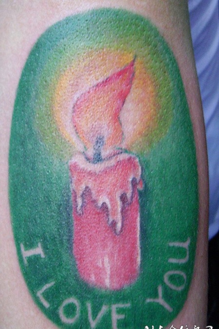 燃烧的蜡烛纹身