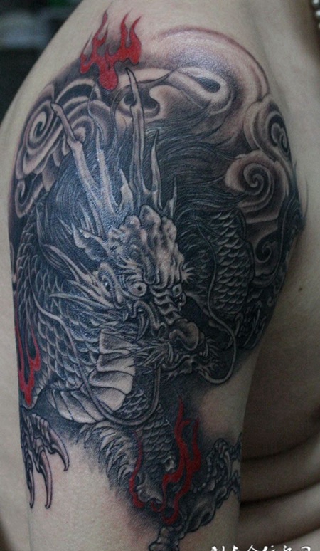 传统火麒麟纹身