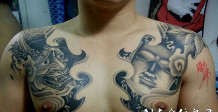 半胛佛与魔纹身
