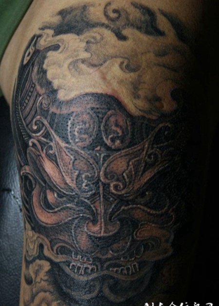 胳膊上的传统猴王纹身