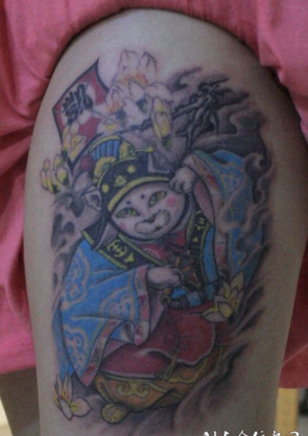 大腿纹身兔仙人