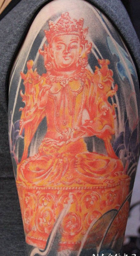 胳膊上传统度母纹身