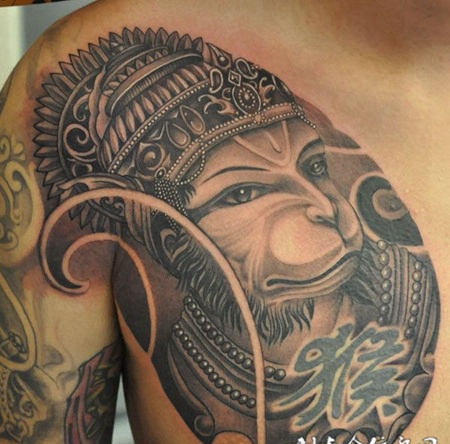 传统印度猴神纹身