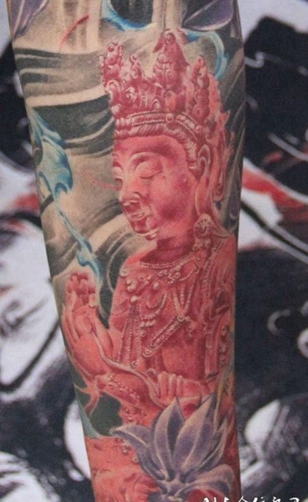 胳膊上金刚萨埵纹身