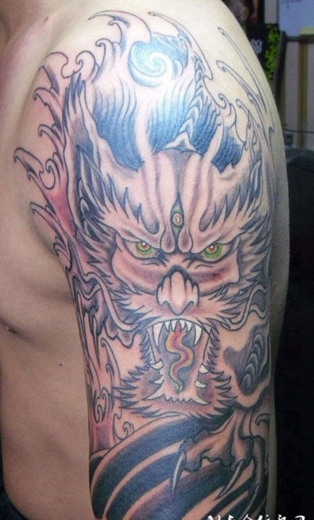 愤怒的麒麟纹身