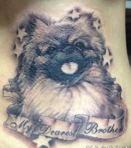 可爱黑白狗纹身