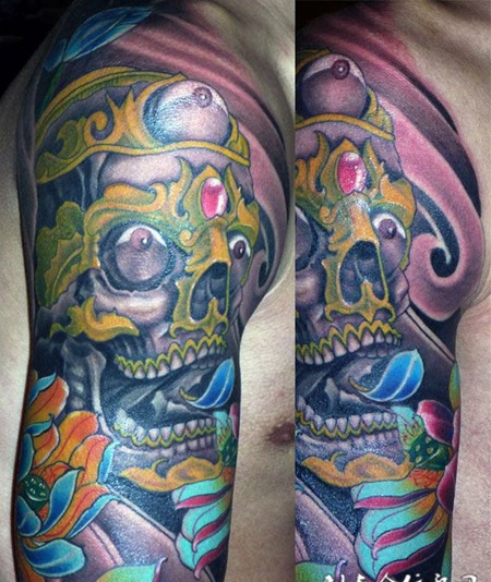 胳膊上的嘎巴拉纹身