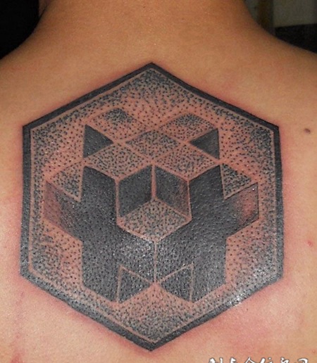 点刺刺青六芒星纹身