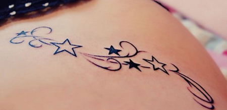 肩部五角星图腾纹身图案