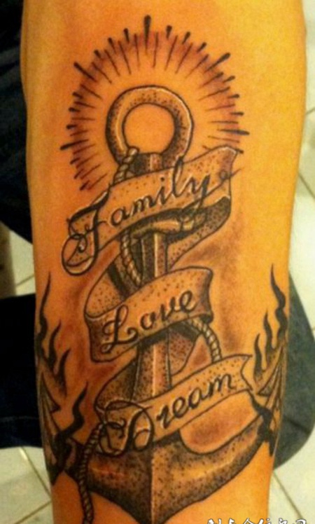 船锚英文纹身