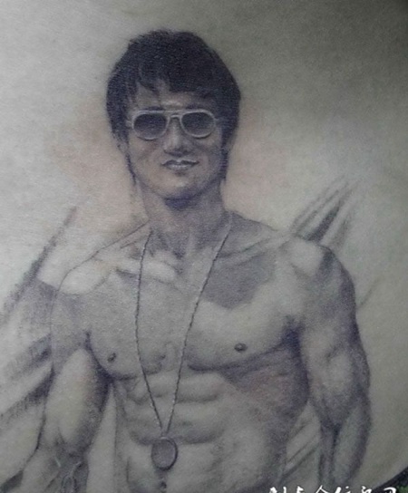 李小龙人物纹身