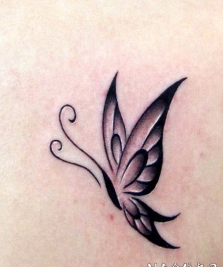 蝴蝶五角星纹身