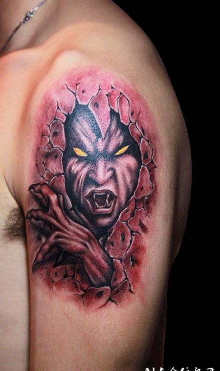 胳膊上的吸血鬼纹身