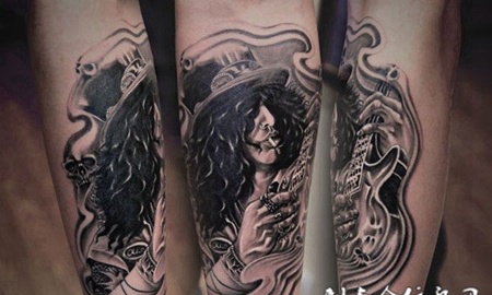 弹吉他的恶魔纹身