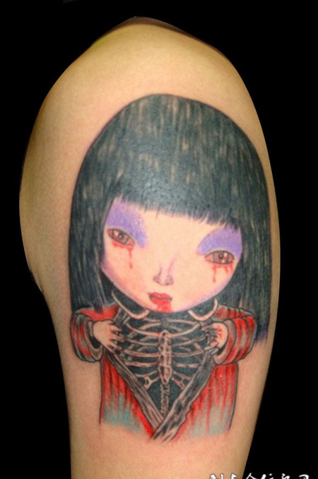 骷髅娃娃纹身