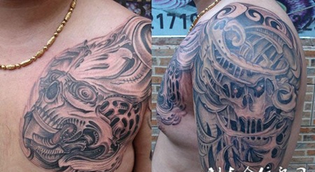 半胛嘎巴拉恶魔纹身