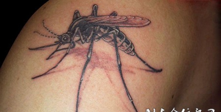 胳膊上的蚊子纹身