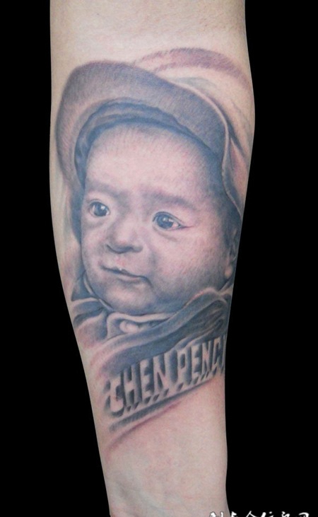 小腿娃娃纹身