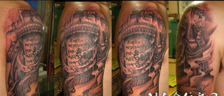 佛教转经筒纹身