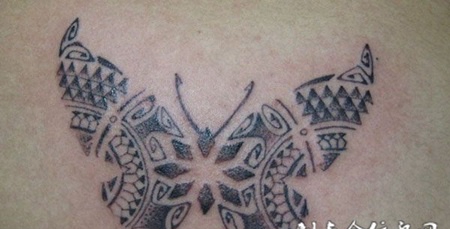 毛利图腾蝴蝶纹身