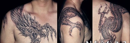 传统过肩龙纹身