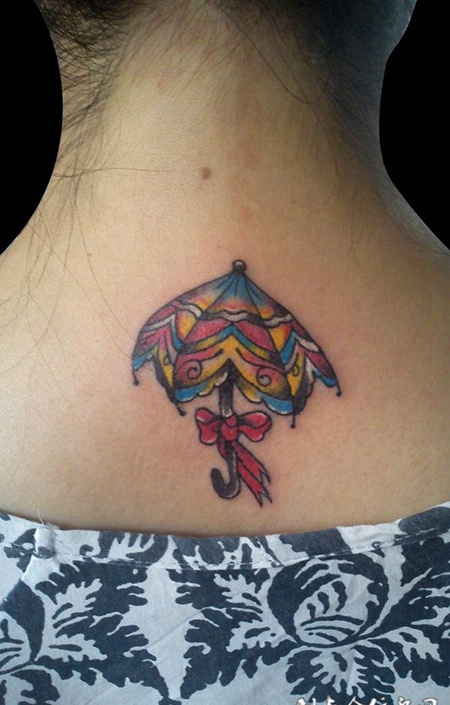 可爱的小雨伞纹身