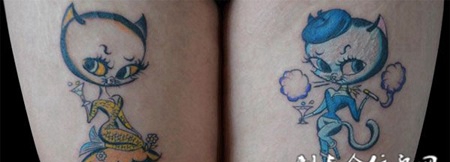 腿部小狐狸纹身