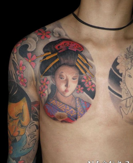 半胛艺伎纹身