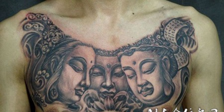 三面佛像纹身