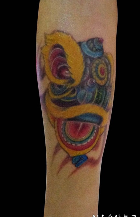 杂耍狮子头纹身