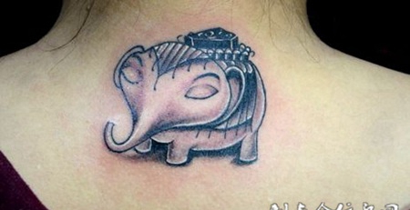 卡通大象纹身