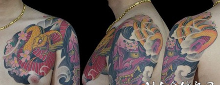 半胛大蛇般若纹身