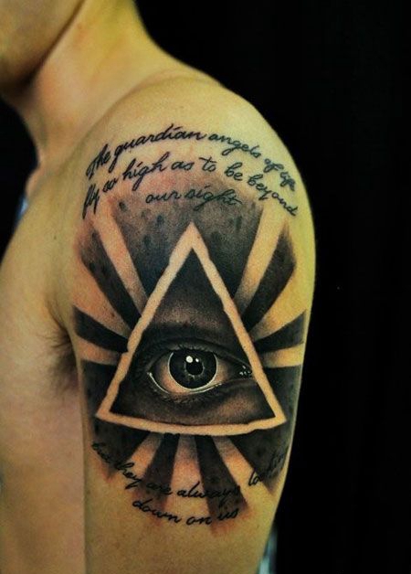 手臂创意上帝之眼纹身图案
