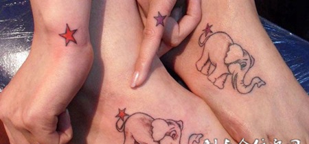 小象情侣纹身