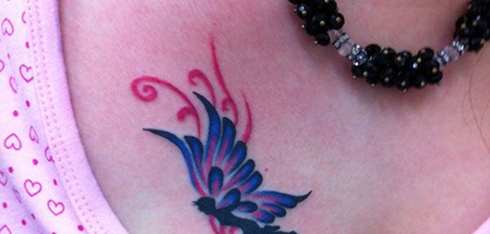 胸部性感精灵图腾纹身图案