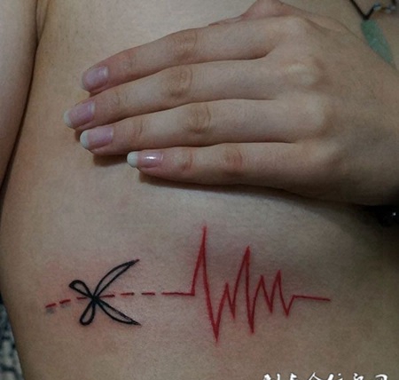 心电图剪切线纹身