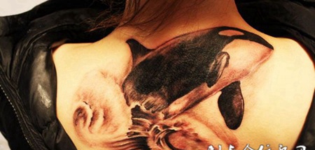 后背上的鲸鱼纹身